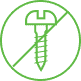 Green "no screw" icon