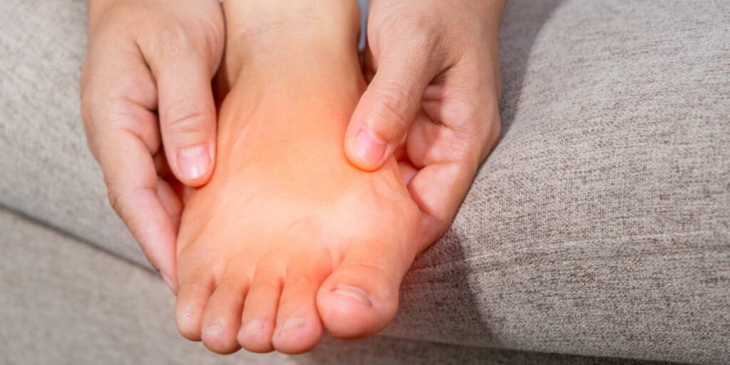 Massaging painful bunion